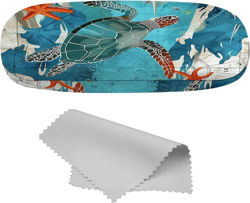 Cabreche Glasses Case Hard Shell Eyeglass Portable Glasses Eyeglasses Holder Box with Cleaning Cloth Women Girls Men Cute - Image 1